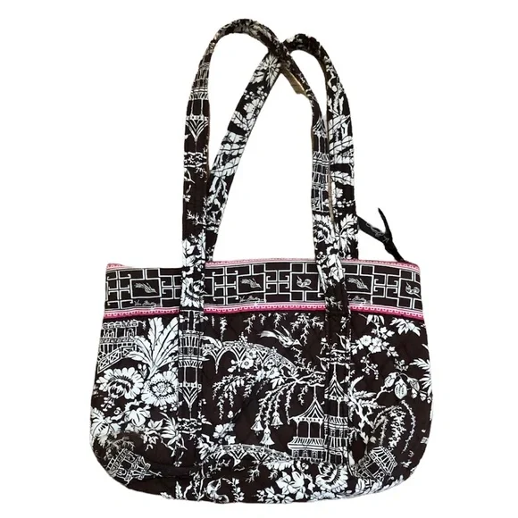 Vera Bradley Imperial Toile Brown, White and Pink Shoulder Bag - Picture 6 of 6